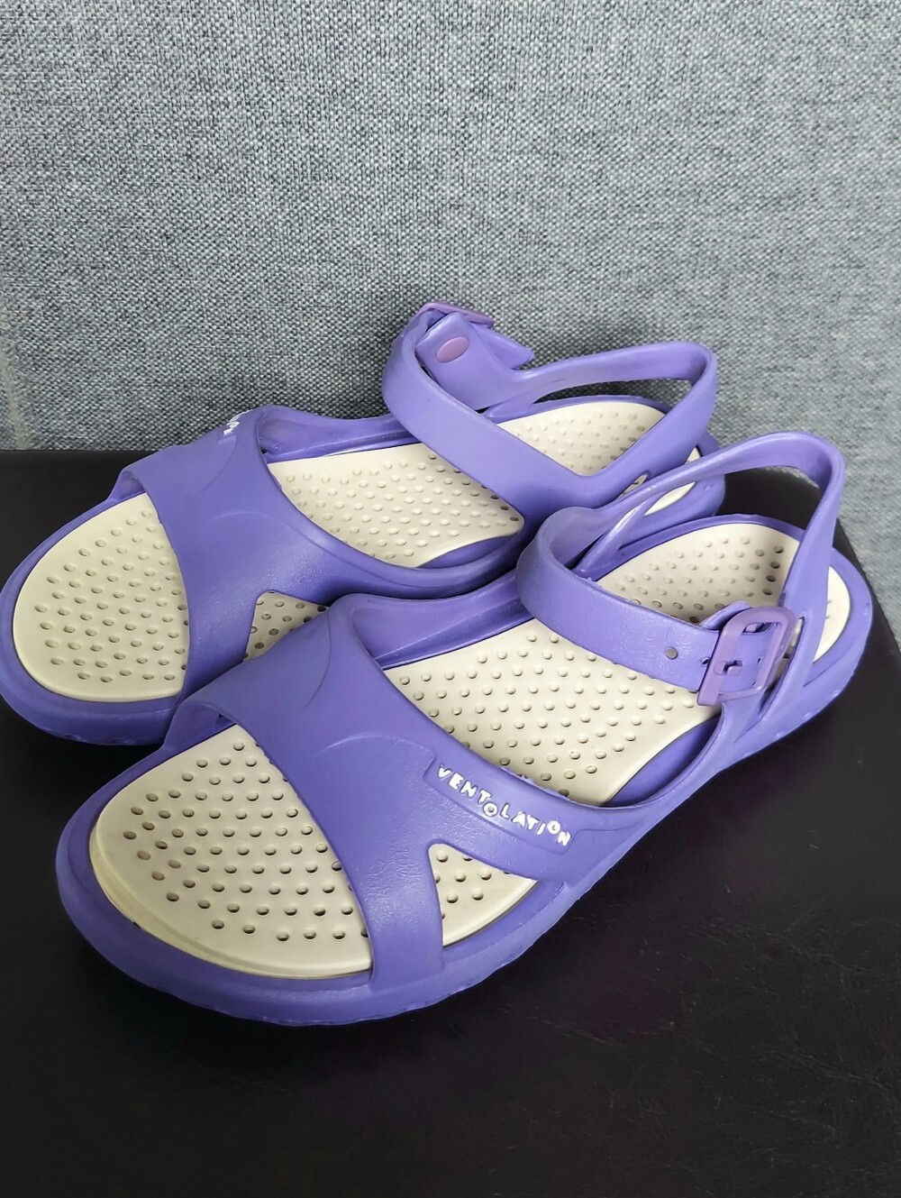 Ventolation Buckle Quick Drying Beach Comfy Sandals Purple Women Size 7